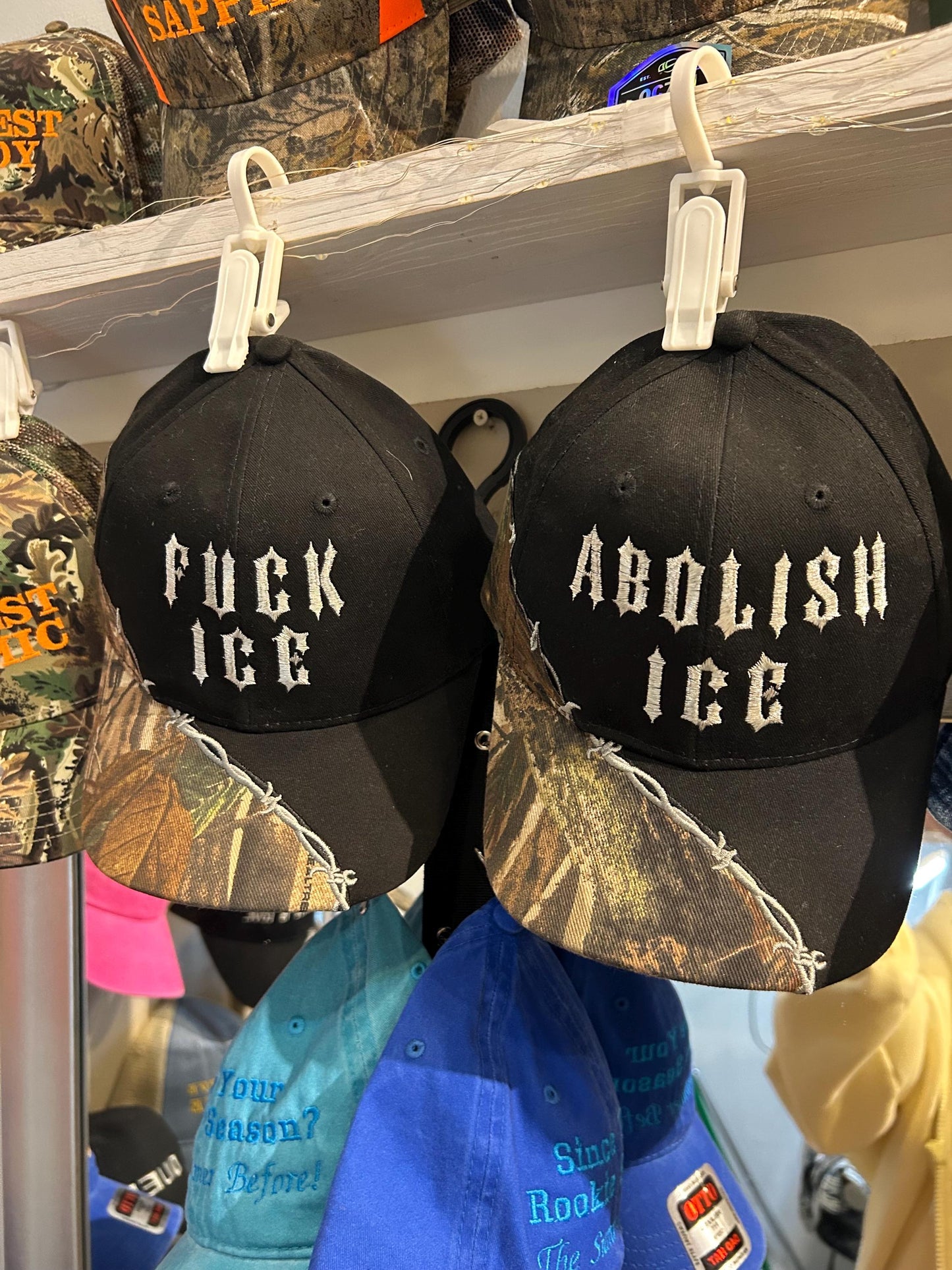 Anti Ice Barbed Wire Camo Silver Trucker Hat