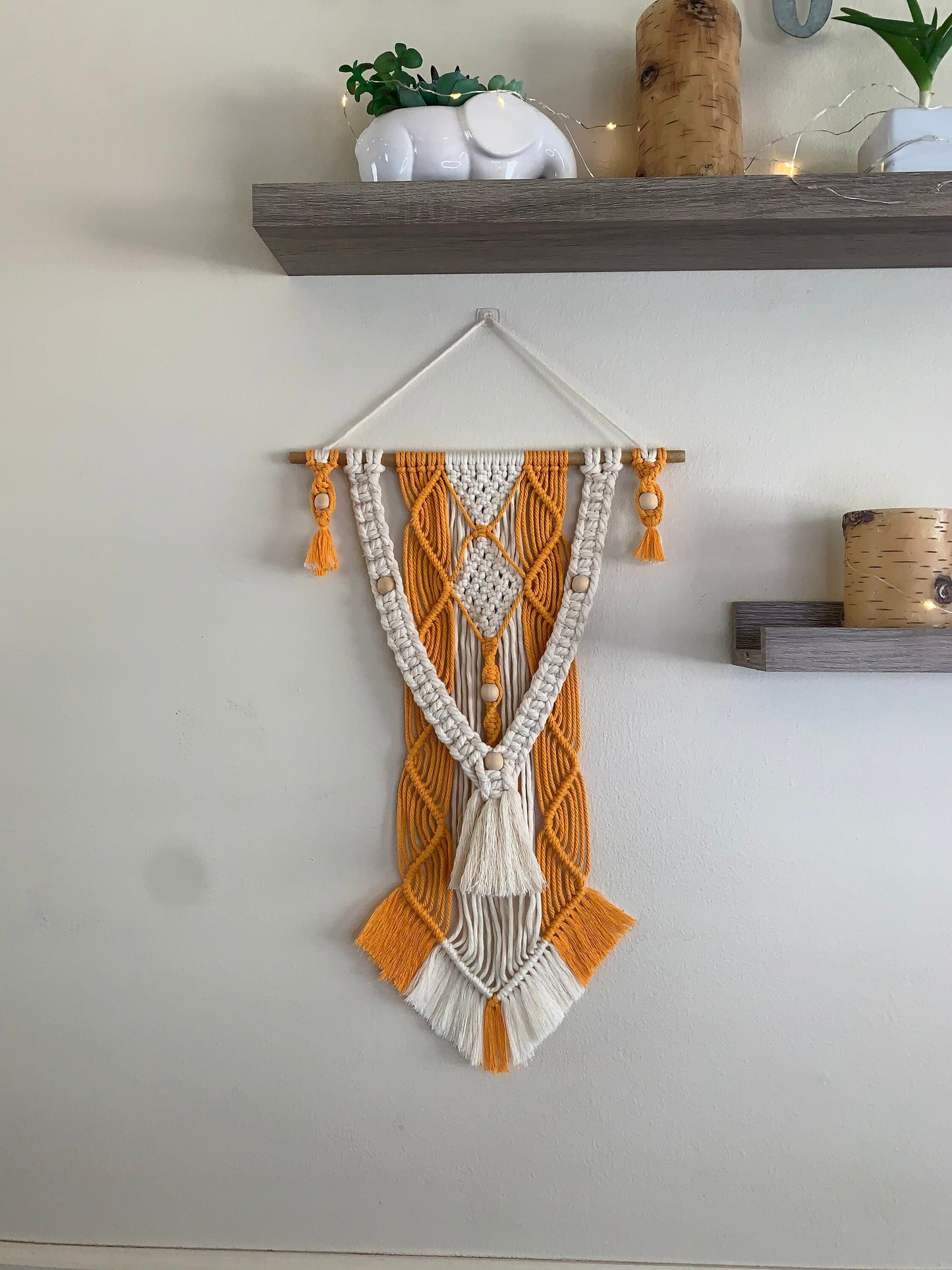 Unique abstract macrame wall hanging