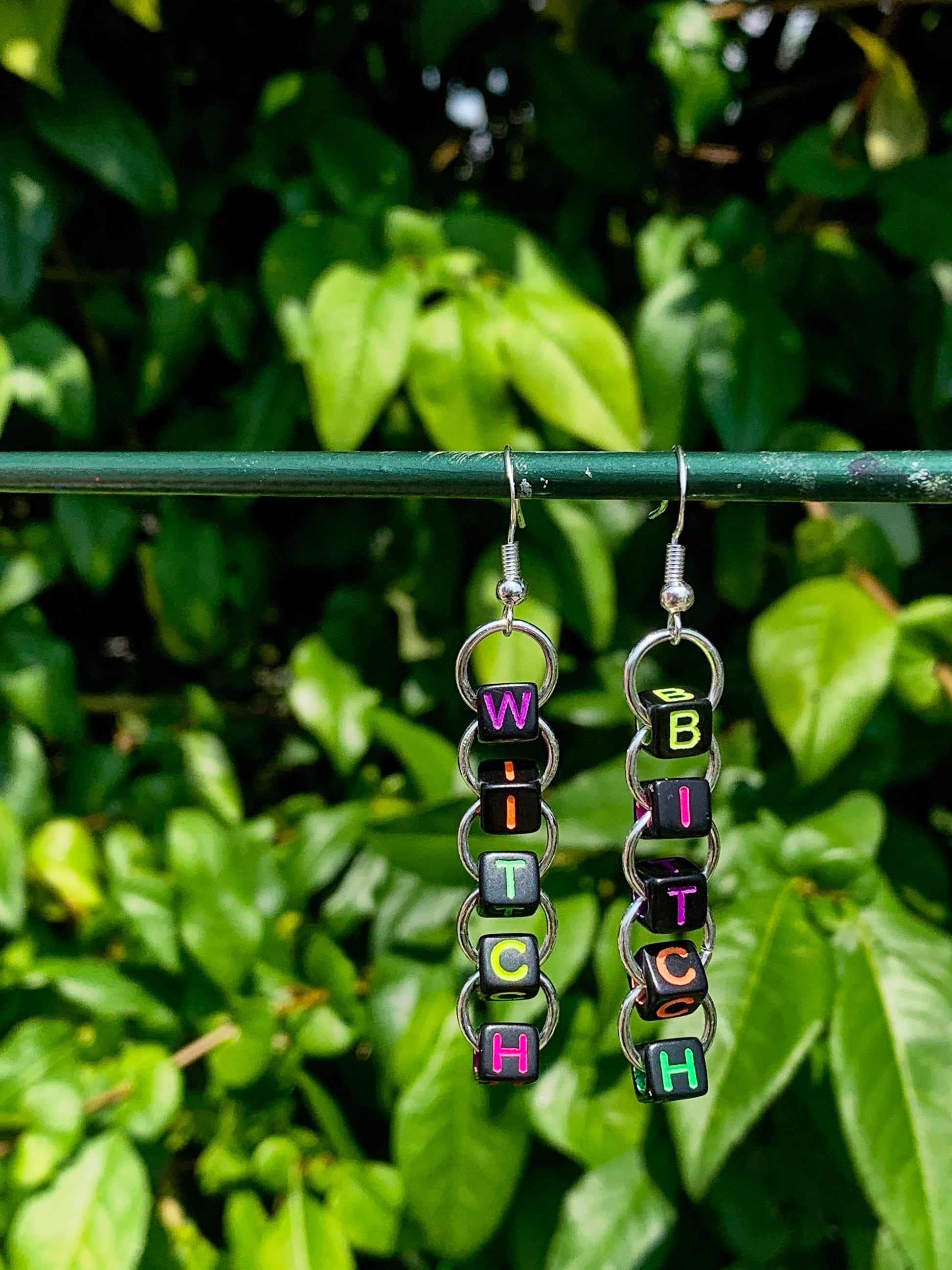 Custom Word Chain earrings