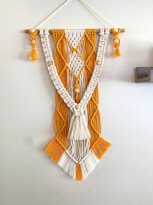 Unique abstract macrame wall hanging