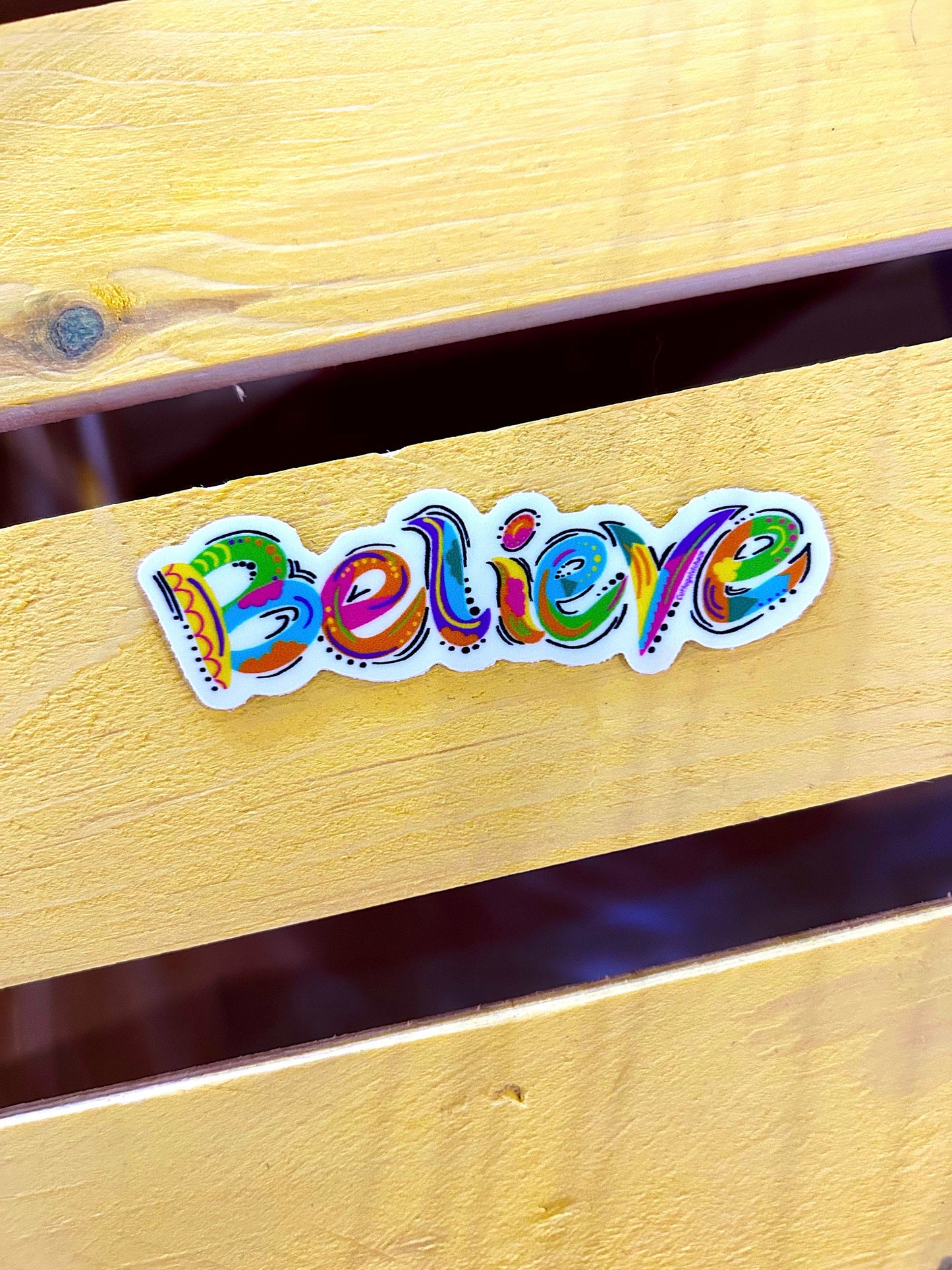Believe doodle sticker
