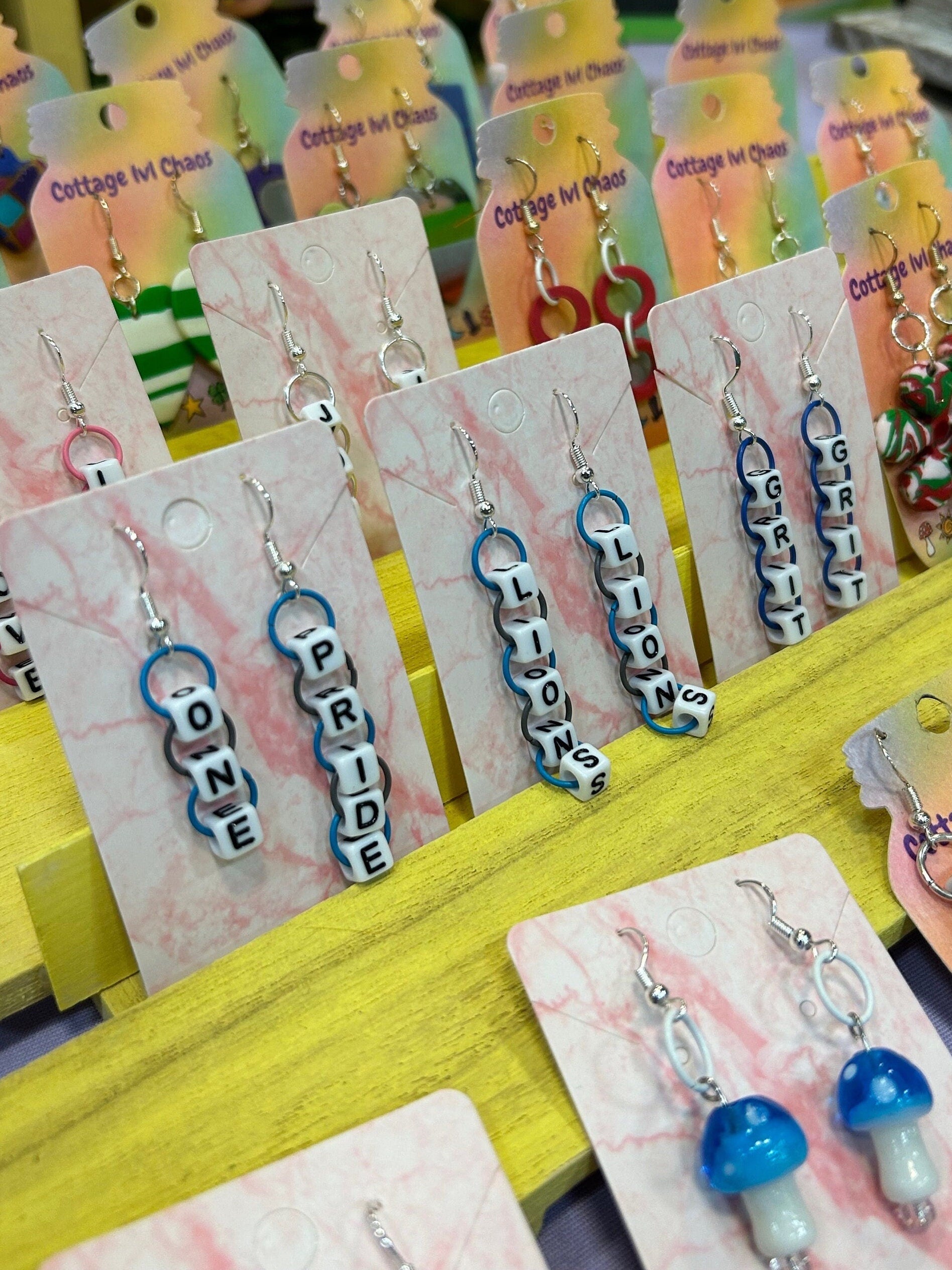 Custom Word Chain earrings