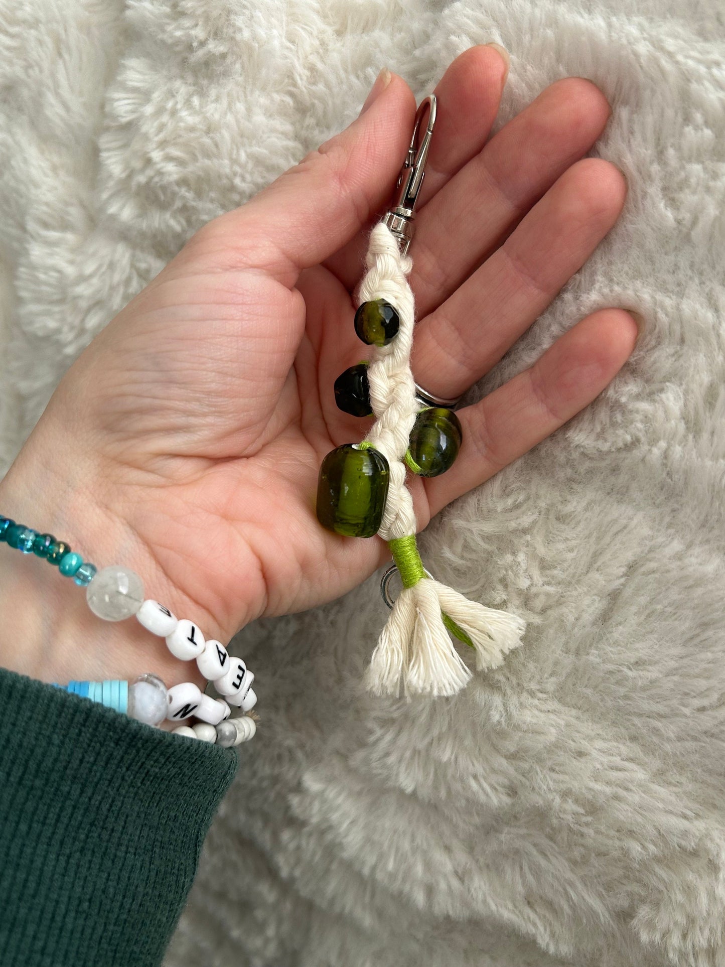 Beaded Macrame fidget keychain