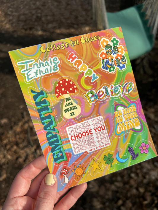 Self Care Cottage Core Sticker Sheet