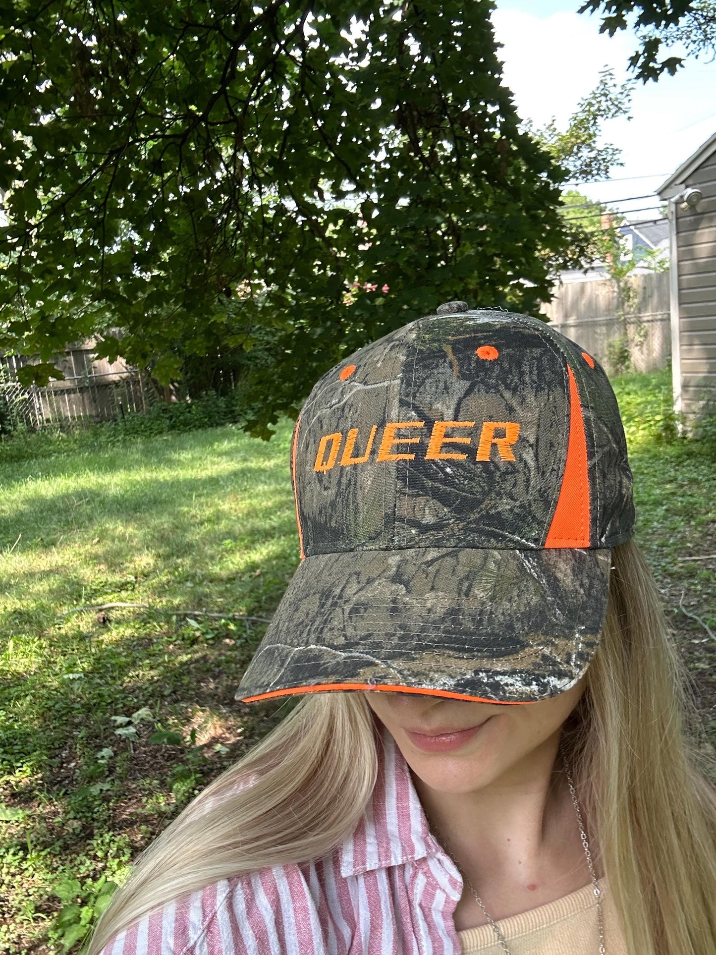 Queer Barb Wire Camo Silver Trucker Hat