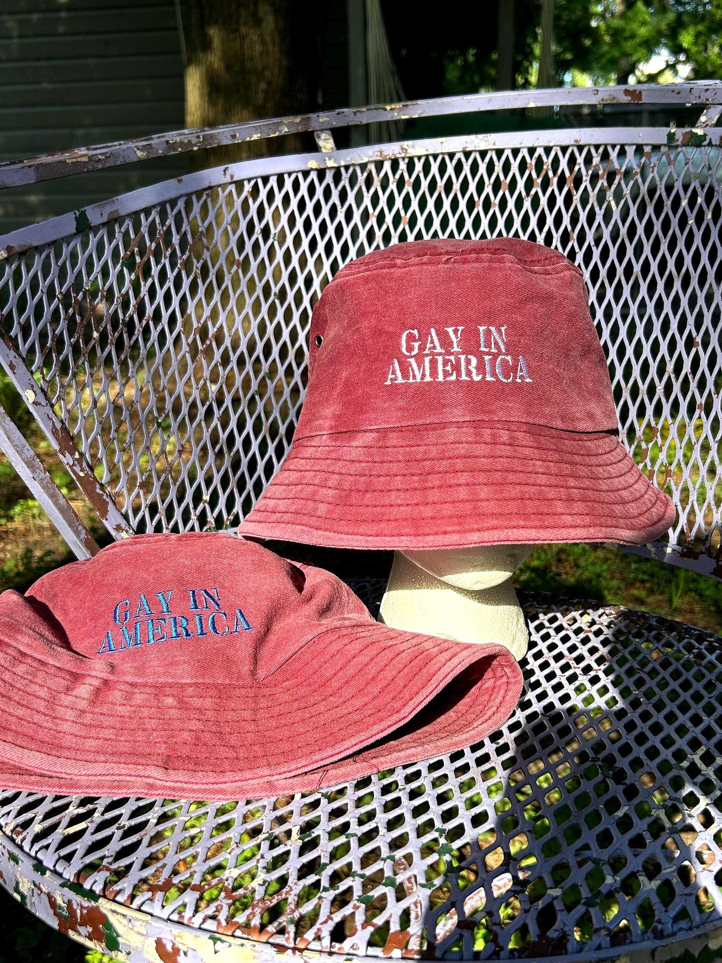 Gay In America statement protest Dad Hat bucket hat