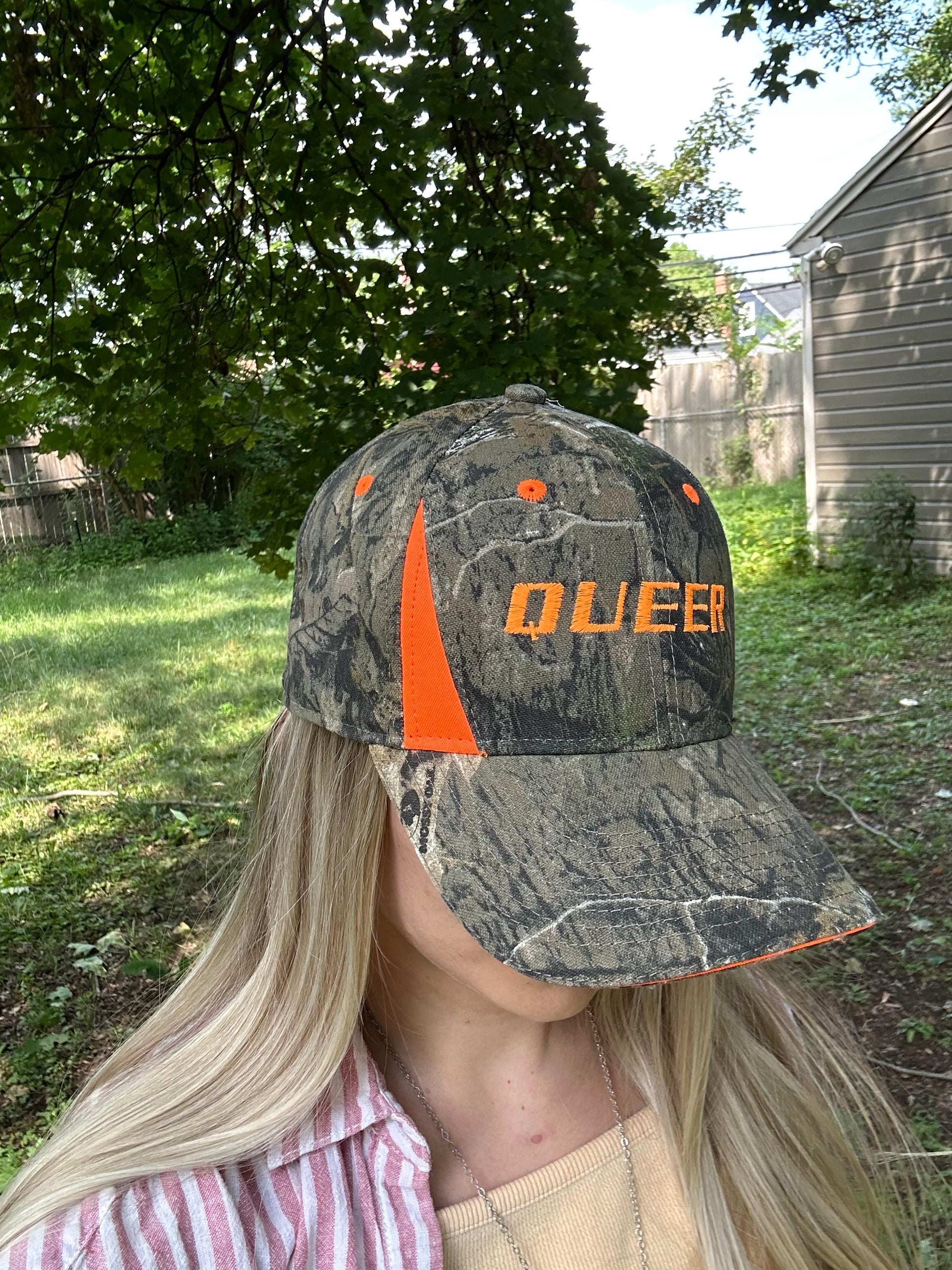 Queer Barb Wire Camo Silver Trucker Hat