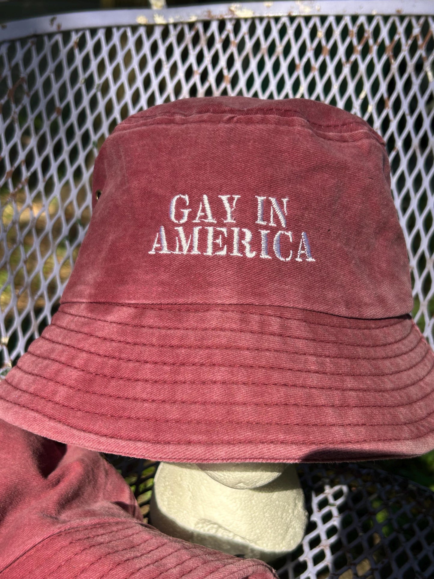 Gay In America statement protest Dad Hat bucket hat