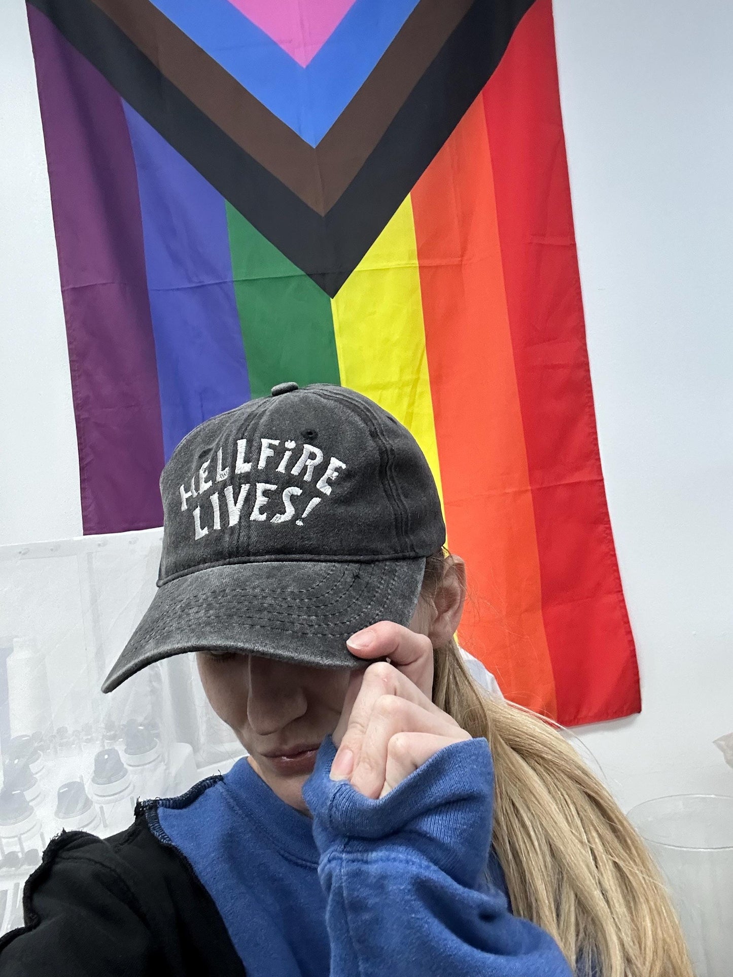Embroidered Hellfire lives fan art dad hat baseball cap