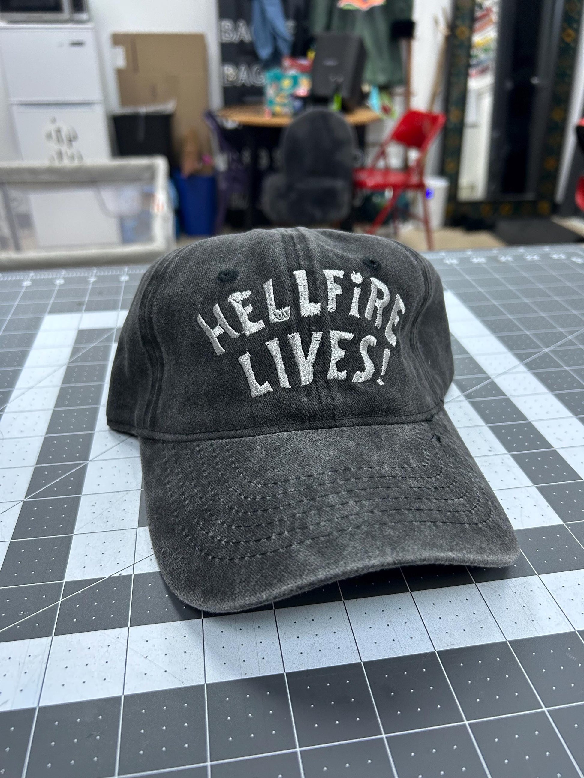Embroidered Hellfire lives fan art dad hat baseball cap