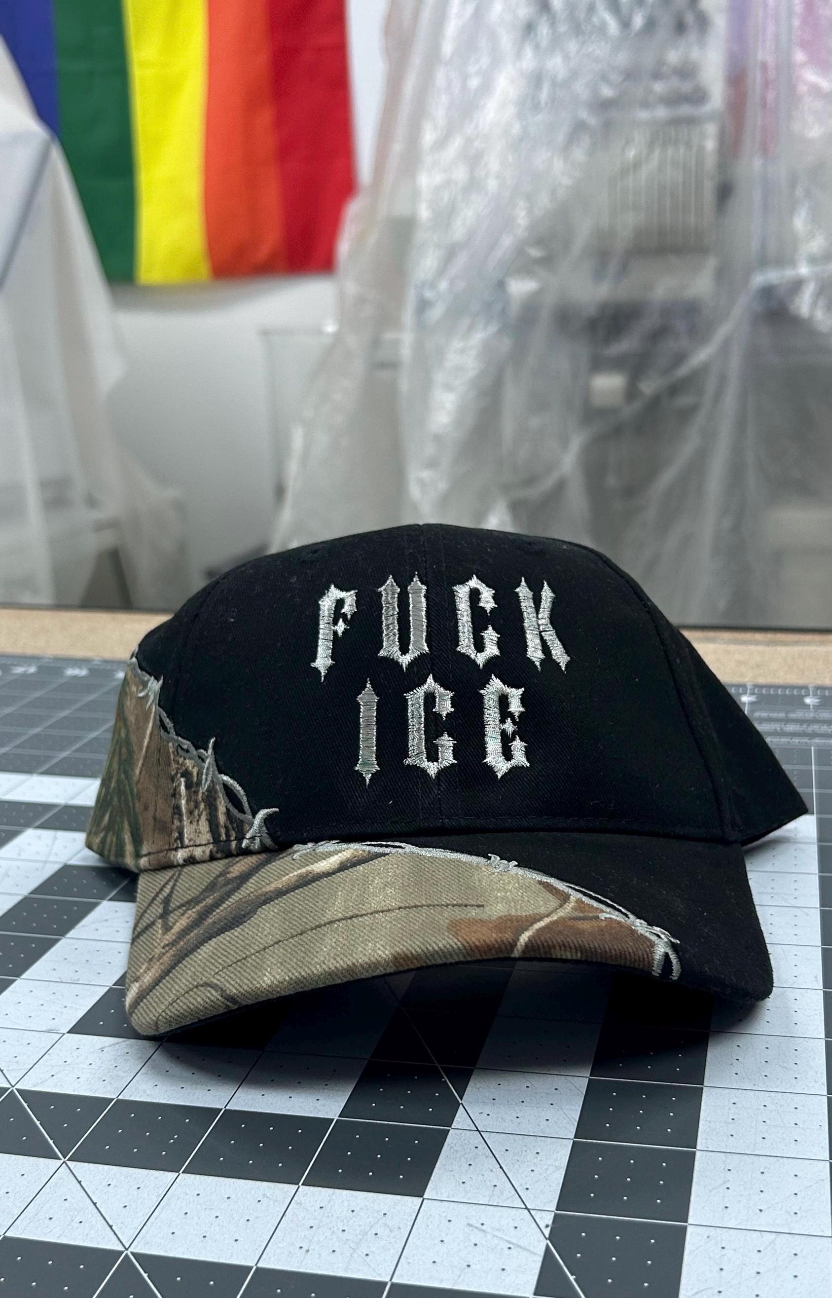 Anti Ice Barbed Wire Camo Silver Trucker Hat