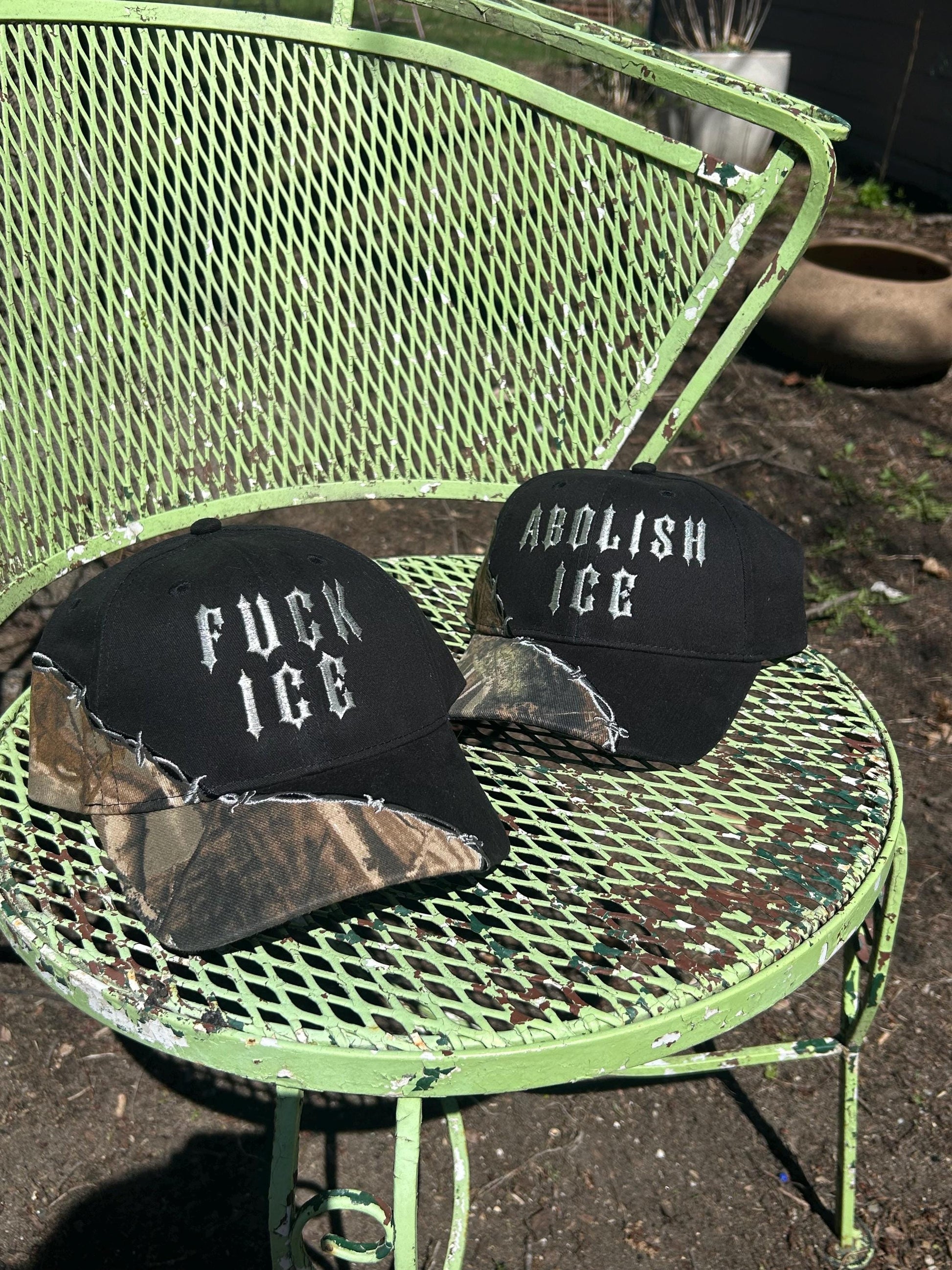 Anti Ice Barbed Wire Camo Silver Trucker Hat
