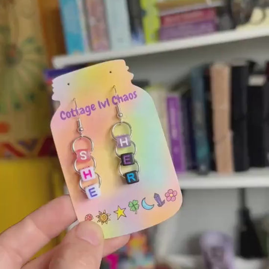 Pronoun chain earrings!