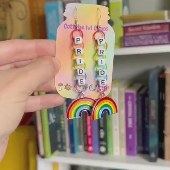 Rainbow Pride Chain Earrings