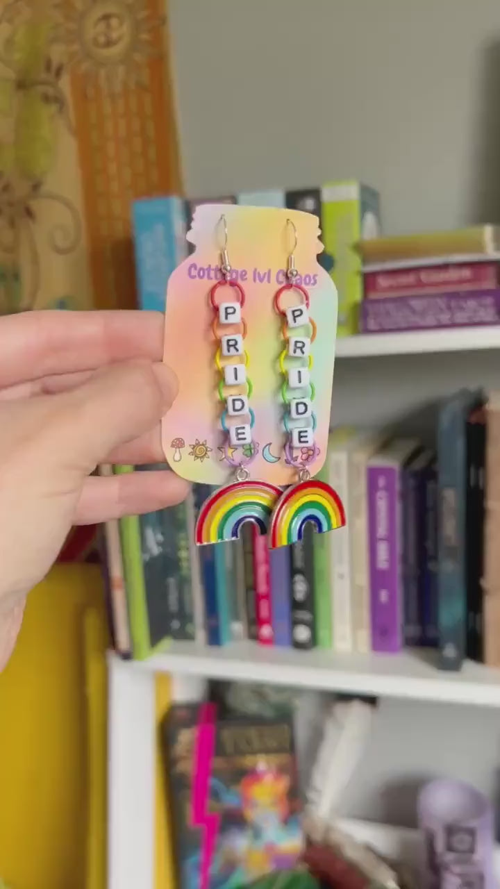 Rainbow Pride Chain Earrings