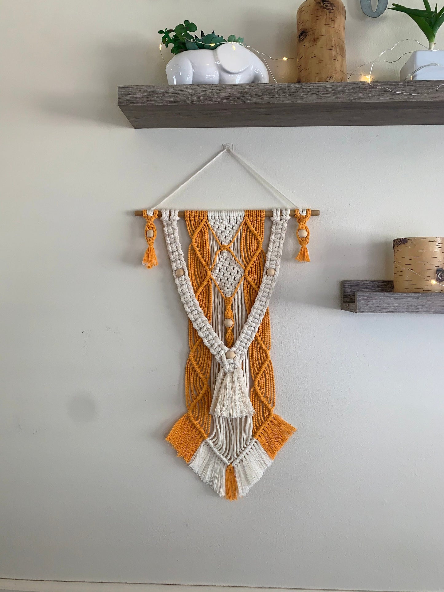 Unique abstract macrame wall hanging