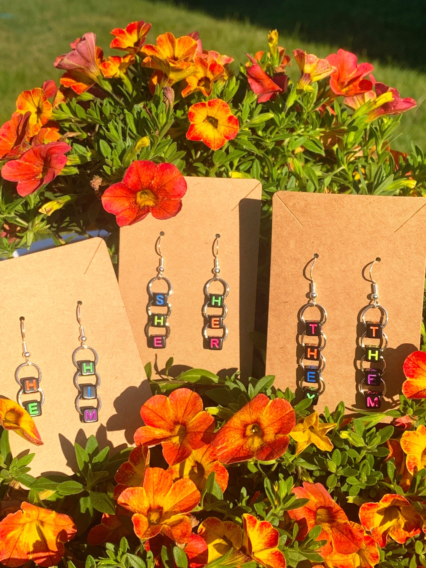 Pronoun chain earrings!