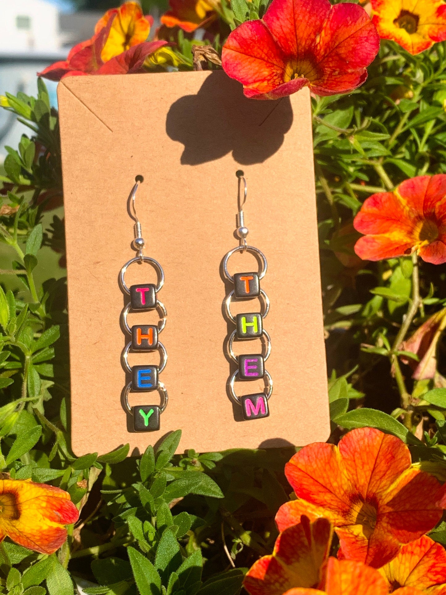 Pronoun chain earrings!