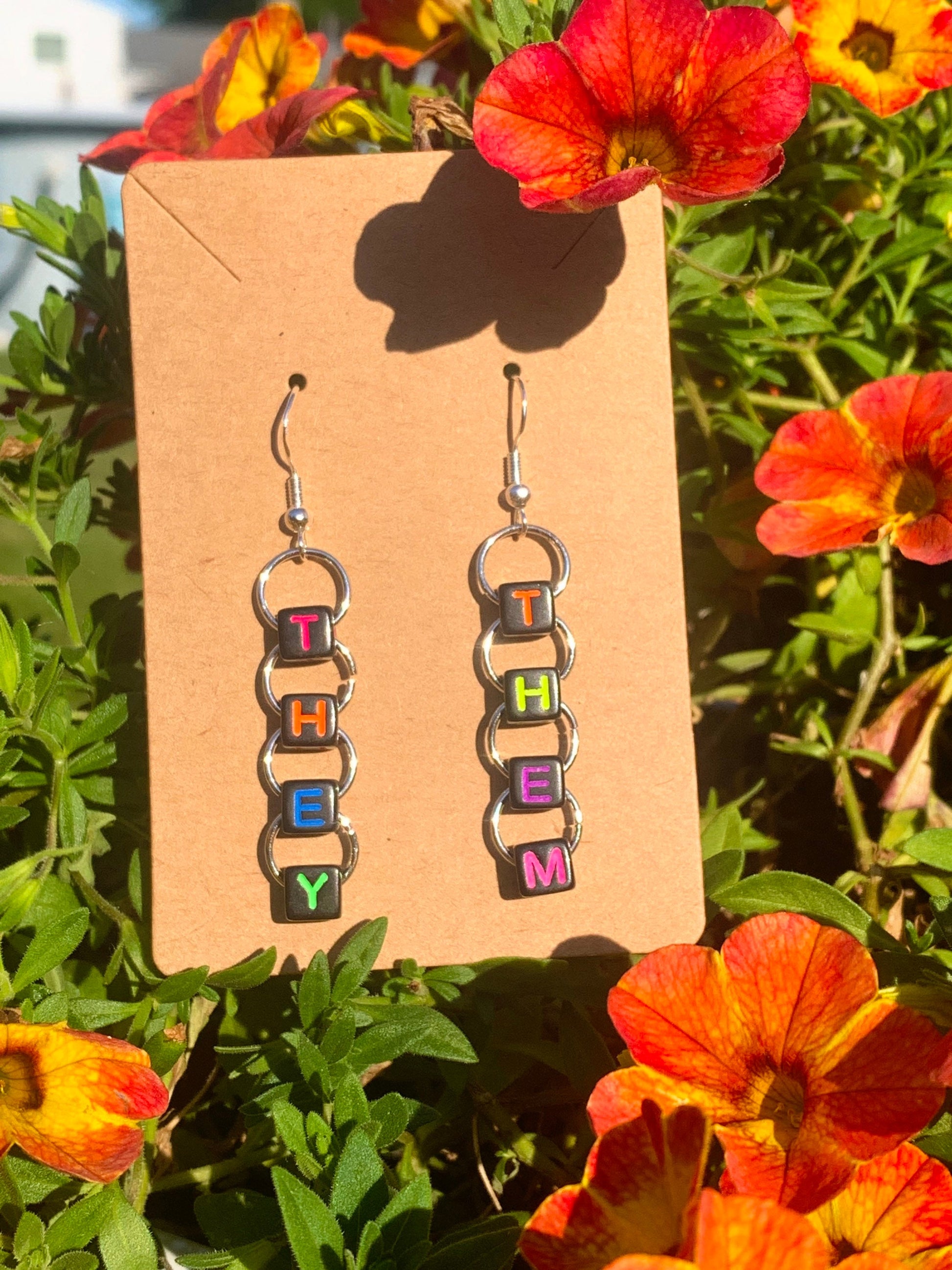 Pronoun chain earrings!
