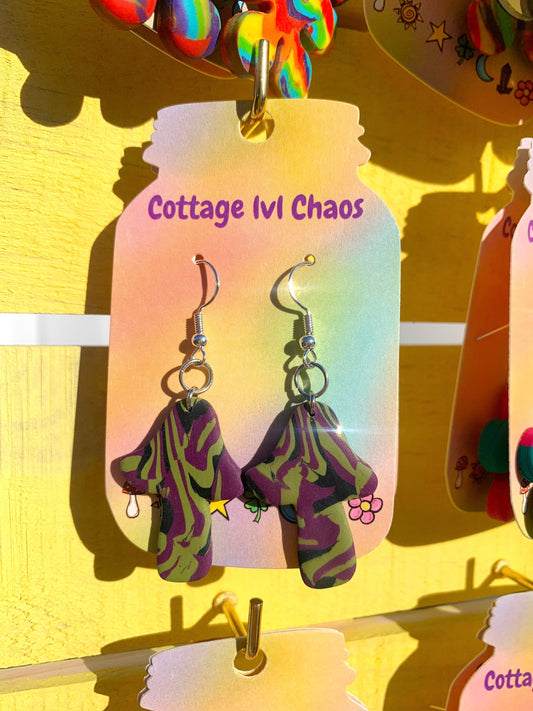 Groovy mushroom earrings