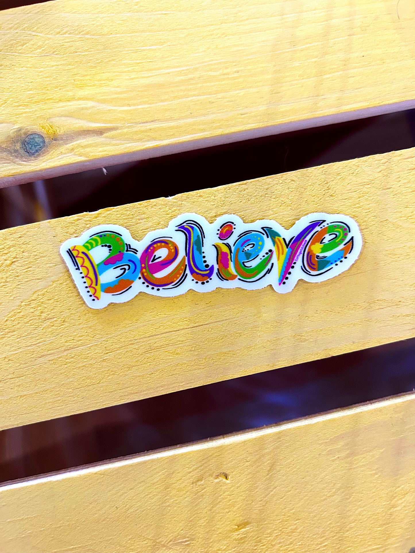 Believe doodle sticker